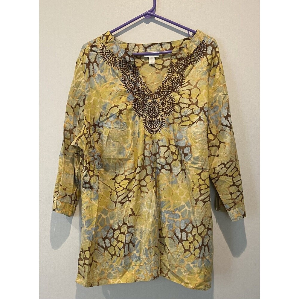 Charter Club Women’s 100% Cotton Embroidered Blouse Size 20W